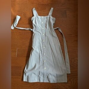 Everlane Light Blue Striped Button-Front Midi Dress